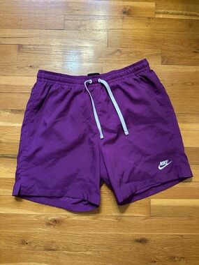 Nike Purple Mesh Athletic Shorts with Swoosh Tag